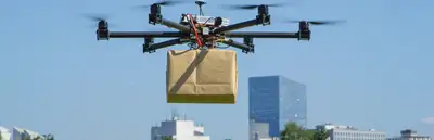 Drone carrying package