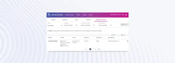 Schedule Reports in PitneyAnalytics