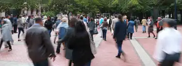 Group of people walking on a road